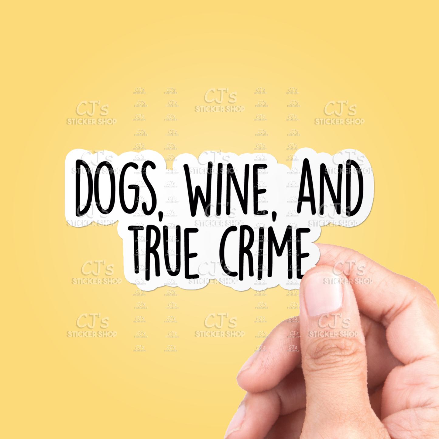 Dogs Wine And True Crime Sticker Vinyl Decal